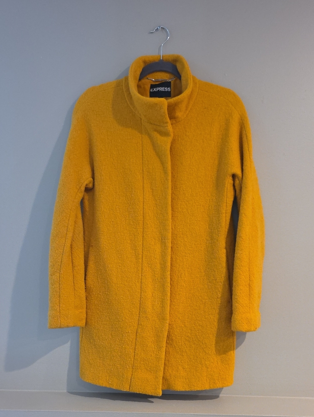 Express Women's Mustard Yellow Pea Coat